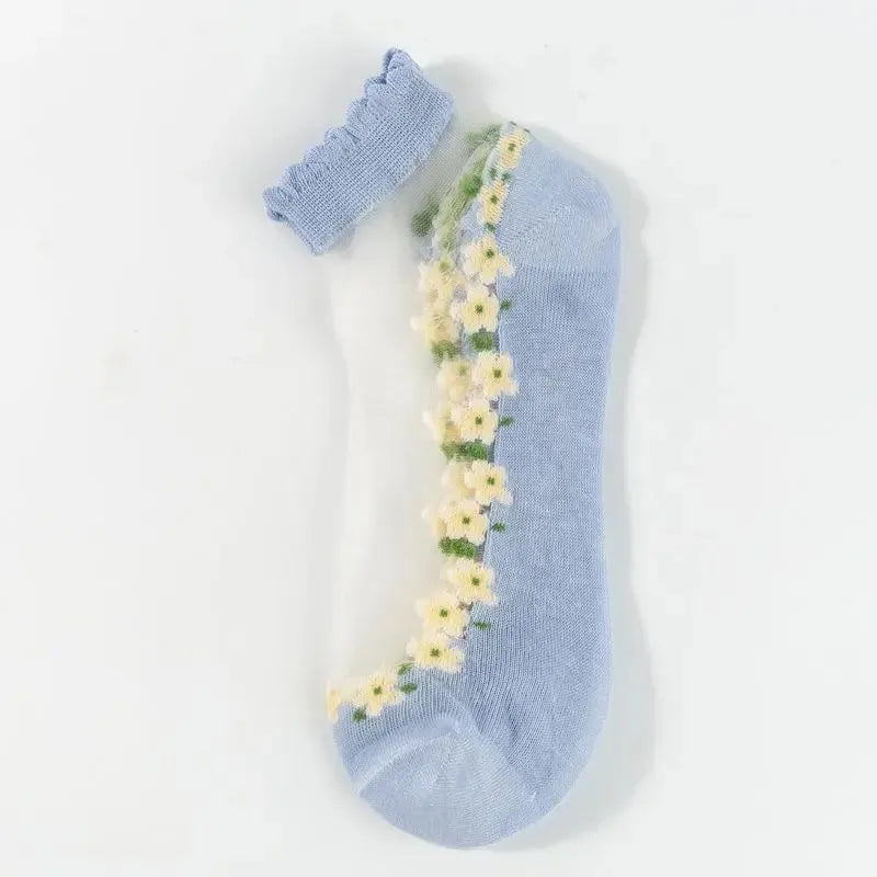 🌺Blommiga spetsstrumpor för damer, vår/sommar