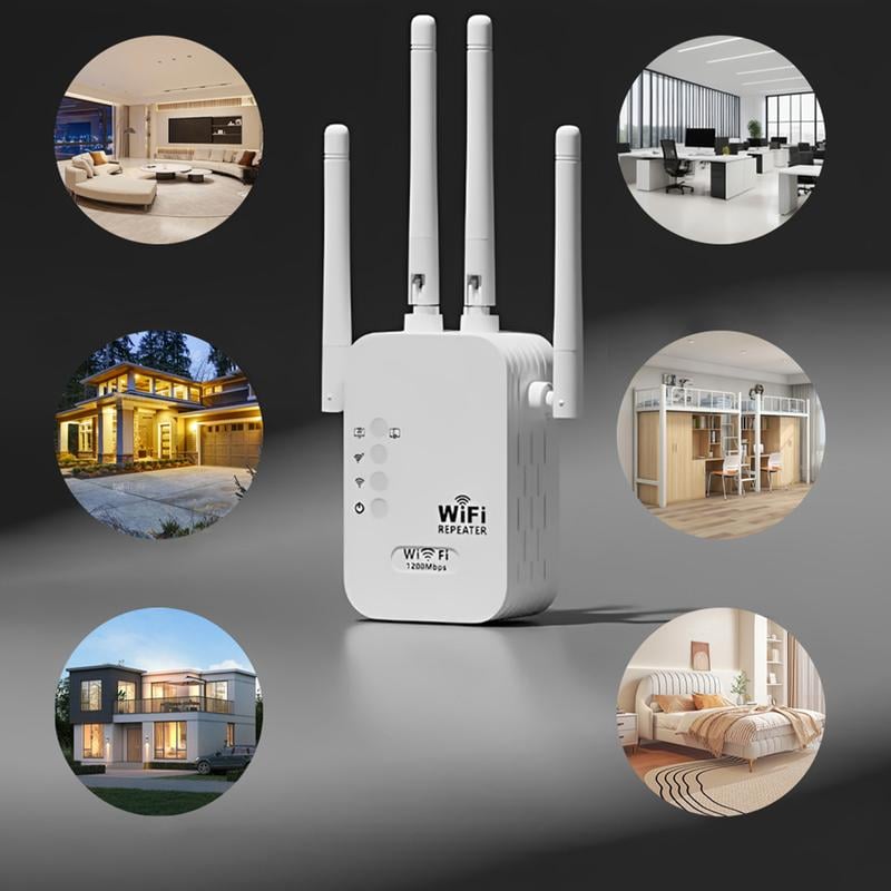 🎁Sista dagen-kampanj 49 % 🔥WiFi-förstärkare 2025,1200 Mbps dual band (5 GHz/2,4 GHz) signalförstärkare, täcker 930 m² och 50 enheter, repeater med Ethernet-port för hemmet, presenter