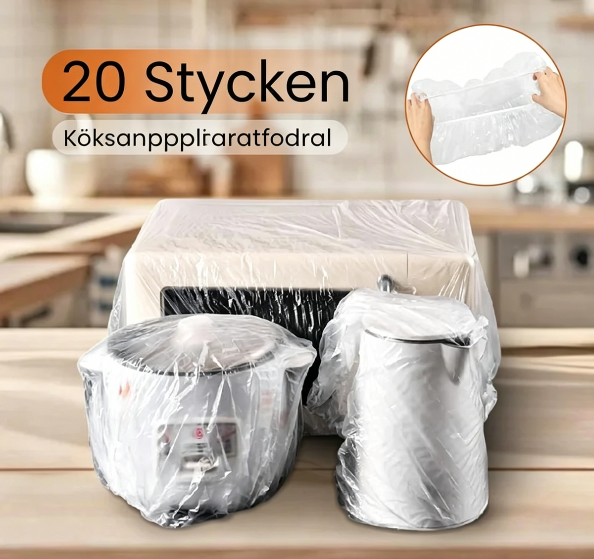 ✨Skyddsöverdrag för köksapparater – flexibla, transparenta, återanvändbara, 20-pack! 📦✨