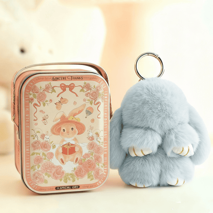 🏆🎁 En hjärtklappande present som garanterat är unik🐰 Handgjorda mjuka kaninpompon-berlocker