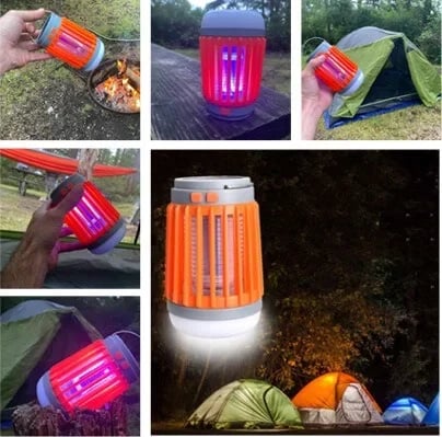 2026 Ny elektrisk chock mygg mygglampa inomhus utomhus USB -laddning myggavvisande myggsläckningslampa