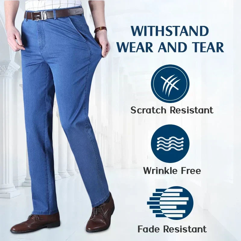 🔥Säsongskampanj 49% OFF🔥Jeans med hög midja och rak skärning för män