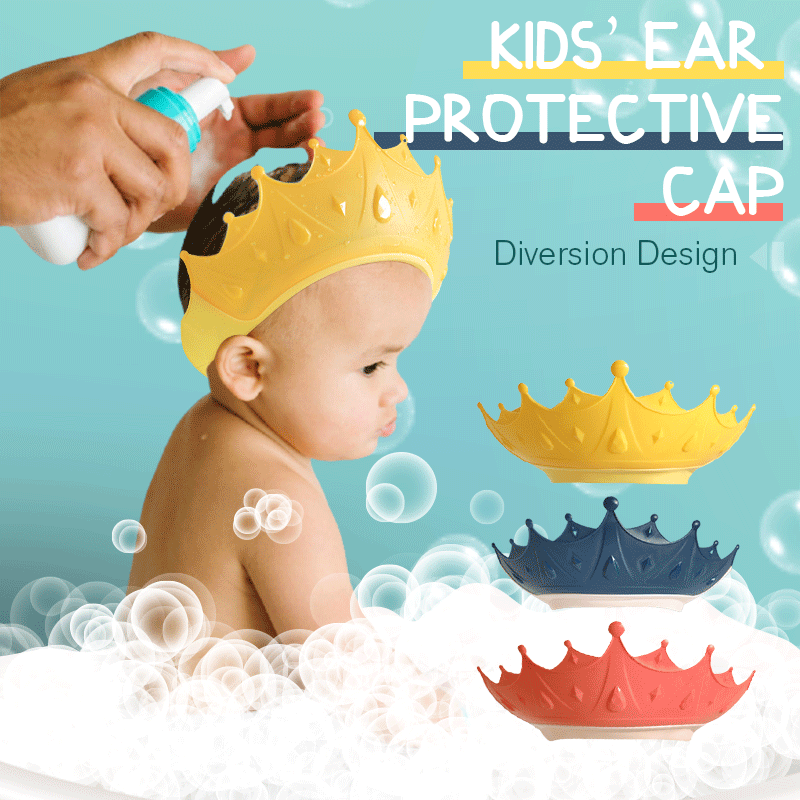 🛁 50 % RABATT NU! 👑 Barnens öronskyddsmössa – mjuk & varm – breddad uppvikt kant skyddar ögon och öron – perfekt för hårtvätt 🧒