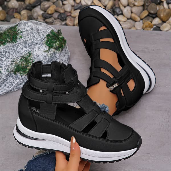 👡 50% RABATT! ✨ Bekväma Lätta Wedge Sandaler med Dragkedja i Sidan – Stilren Design, Lätt Att Ta På & Perfekt för Vardag & Fest 🌸