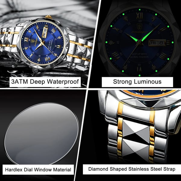 🎁Vattentätt toppmärke lyxigt manarmbandsur med lysande