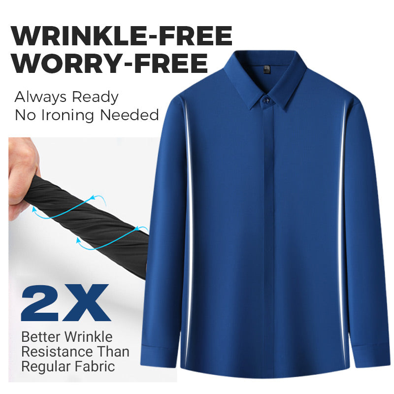 🔥2025 HOT SALE🔥Men's Wrinkle-Free Stretch Dress Shirt✈️Free frakt när du köper 2✈️
