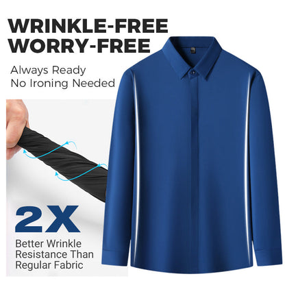 🔥2025 HOT SALE🔥Men's Wrinkle-Free Stretch Dress Shirt✈️Free frakt när du köper 2✈️