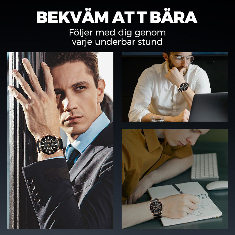⌚ Vattentät Multifunktionell Kvartsklocka för Män 🌊