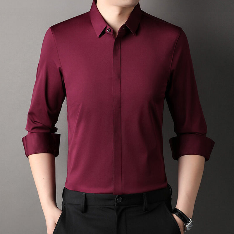 🔥2025 HOT SALE🔥Men's Wrinkle-Free Stretch Dress Shirt✈️Free frakt när du köper 2✈️
