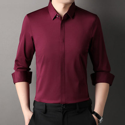 🔥2025 HOT SALE🔥Men's Wrinkle-Free Stretch Dress Shirt✈️Free frakt när du köper 2✈️