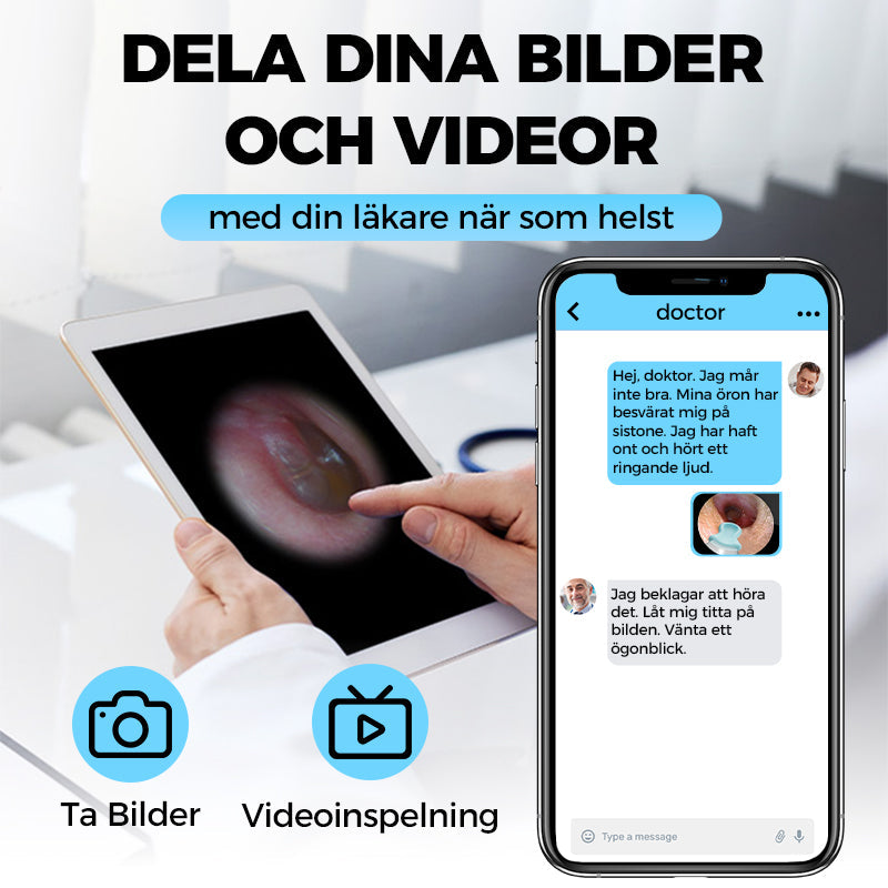Visuell Elektriskt Verktyg för Öronvax Borttagning