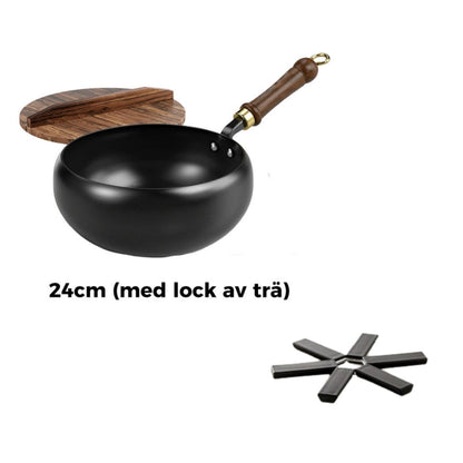 🎁🔥Kvalitetssäkring + Giftfritt🔥Obelagd tjock järngryta