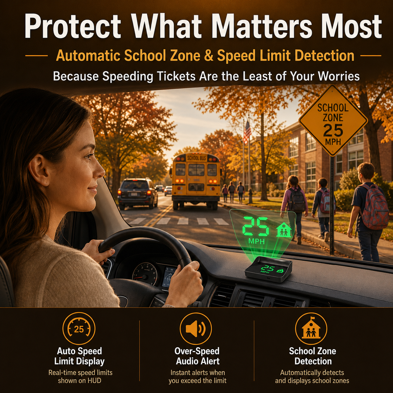 🚗 50% RABATT NU! Head-Up Display (HUD) med GPS – exakt hastighet i km/h– digital hastighetsmätare, kompass & överhastighetslarm – plug & play för alla fordon 📊✨
