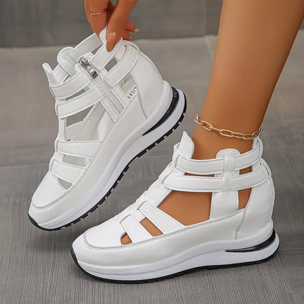 👡 50% RABATT! ✨ Bekväma Lätta Wedge Sandaler med Dragkedja i Sidan – Stilren Design, Lätt Att Ta På & Perfekt för Vardag & Fest 🌸