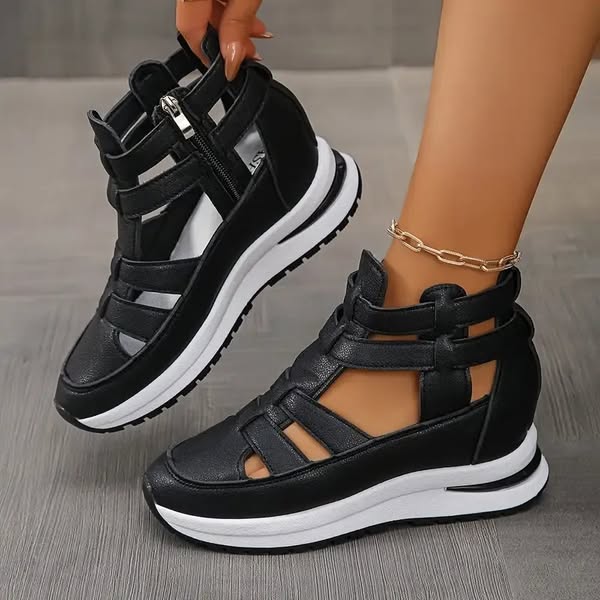 👡 50% RABATT! ✨ Bekväma Lätta Wedge Sandaler med Dragkedja i Sidan – Stilren Design, Lätt Att Ta På & Perfekt för Vardag & Fest 🌸