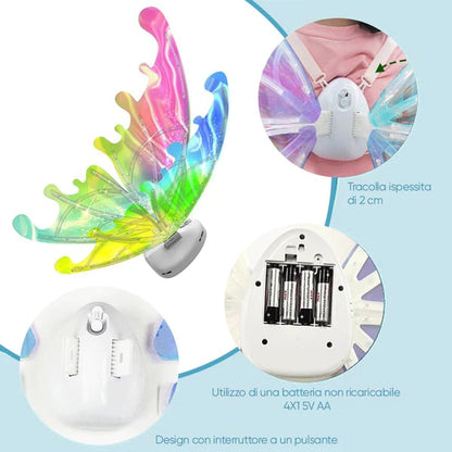 🔥🎁Nyhet 50 % RABATT🔥🎁 Uppladdningsbara elektriska älvvingar med LED-ljus och musik🧚‍♀️