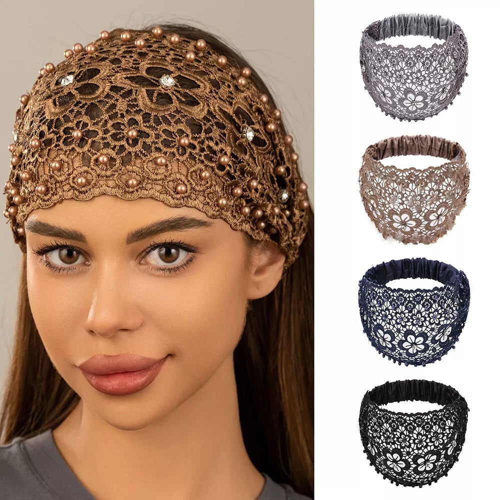 🔥Plum Blossom Hollow Beaded Wide Pannband