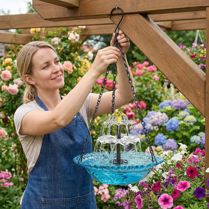 🐦2026 NYHETER – 60 % RABATT🔥💐Solar Cascade hängande fågelbadfontän