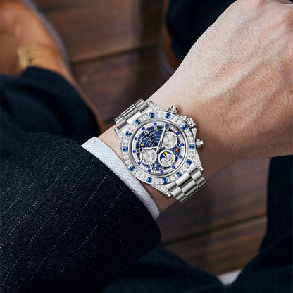 🔥2025  Het försäljning 🔥TINAIBIN Tolv stjärntecken & stjärnhimmel Diamant Automatisk skelettklocka för män