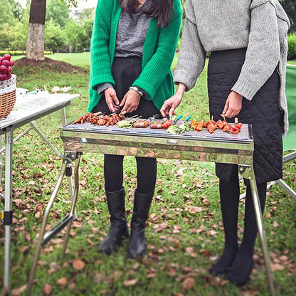 🔥 50 % RABATT! 🍖 Fällbar utomhusgrill i rostfritt stål – kompakt, tålig och perfekt för camping, trädgården och grillfester 🏕️