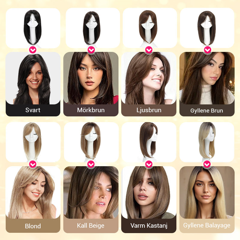 💇‍♀️✨ 50% RABATT! | Topper Med Lugg – Lager-på-lager Hårförlängning för Tunt Hår, Volym & Naturlig Look!