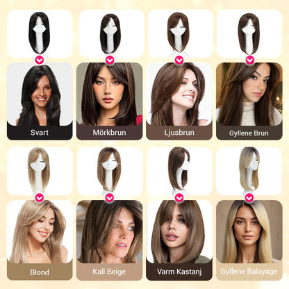 💇‍♀️✨ 50% RABATT! | Topper Med Lugg – Lager-på-lager Hårförlängning för Tunt Hår, Volym & Naturlig Look!