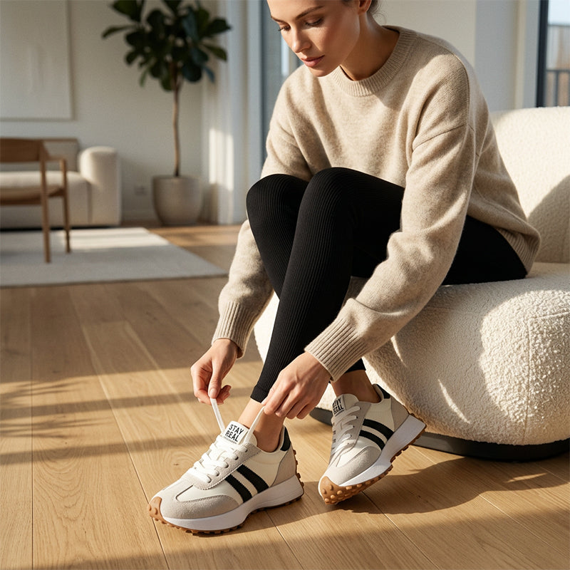 👟💥 63% RABATT! | Låga Casualskor för Damer – 4cm Plattform, Retrodesign & Halksäker!
