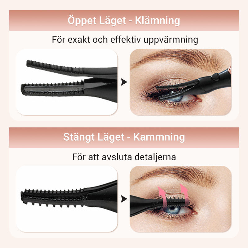 👁️✨ Uppvärmd Ögonfransböjare – Naturligt Böjda Fransar med Långvarig Form
