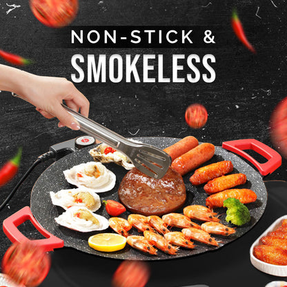 🍳Kvalitetsliv🍳Elektrisk Innemålsgrillpanna med Non-Stick-beläggning