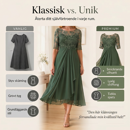 💖NYTT ARRIVAL BEGRÄNSAD TID ERBJUDANDE💖Elegant broderi Cocktail Flowy Klänning