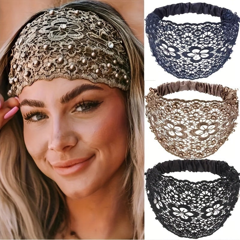 🔥Plum Blossom Hollow Beaded Wide Pannband