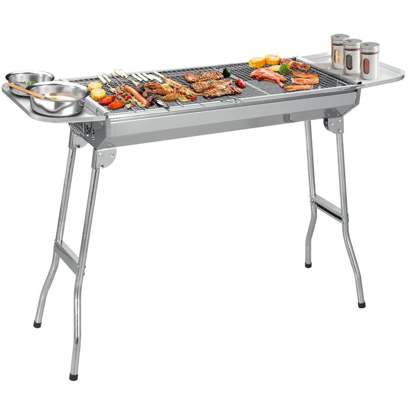 🔥 50 % RABATT! 🍖 Fällbar utomhusgrill i rostfritt stål – kompakt, tålig och perfekt för camping, trädgården och grillfester 🏕️