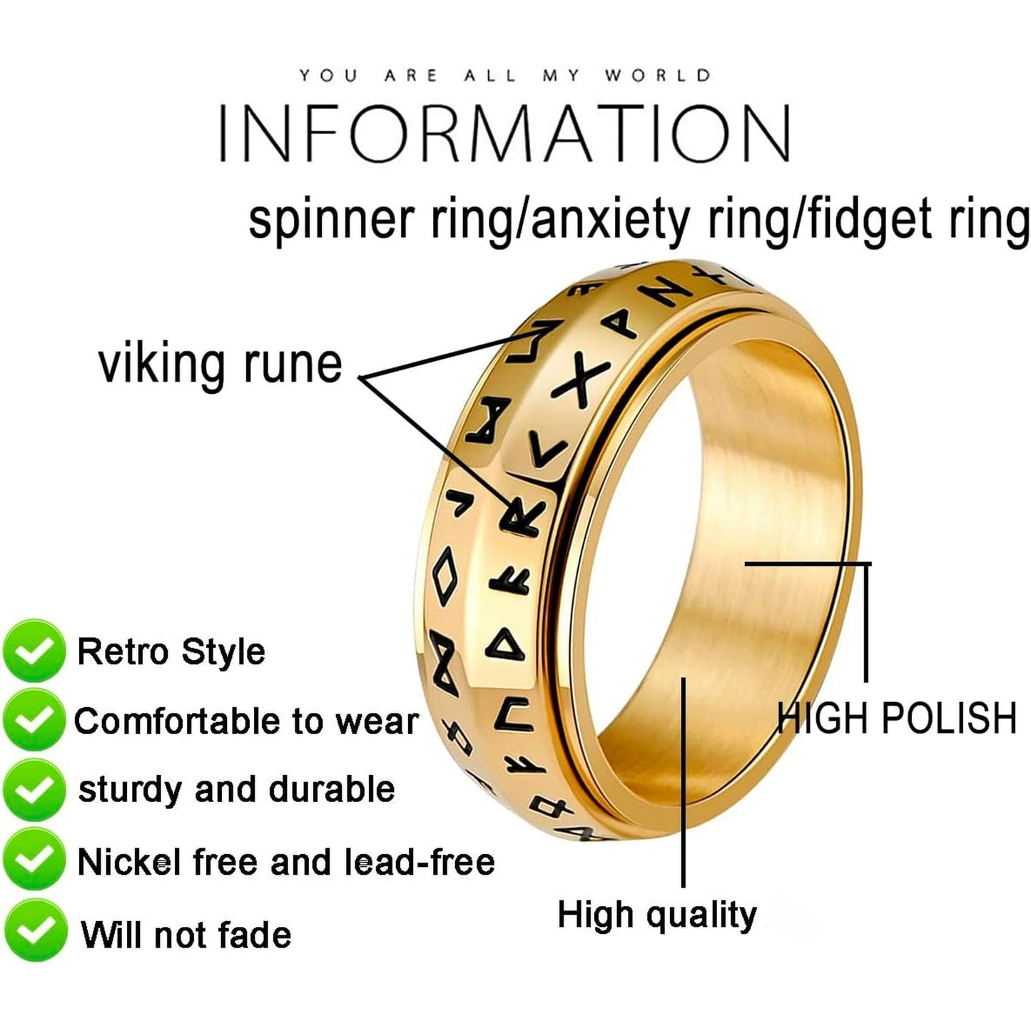 Roterande vikingaring med runor