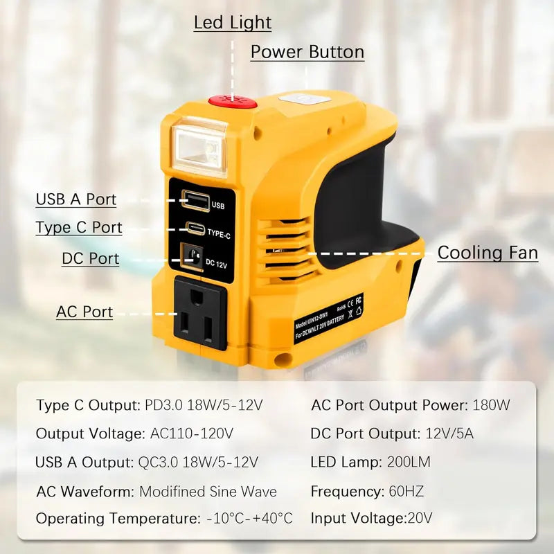 🔌🚗 Släpp lös kraften när som helst, var som helst! Kompakt DC/AC-växelriktare – perfekt för utomhusbruk, sommarstugor, husbilar och äventyr!