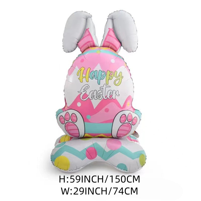 🐰🎉3 gigantiska 3D-stående kaninballonger – Självstående festlig glädje