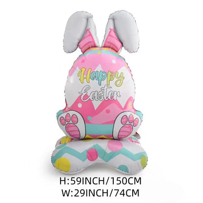 🐰🎉3 gigantiska 3D-stående kaninballonger – Självstående festlig glädje