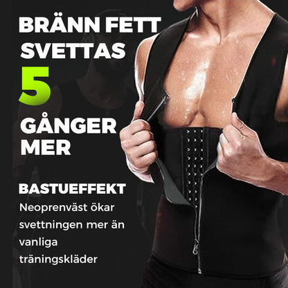 Korsett midjetränare med dragkedja för män
