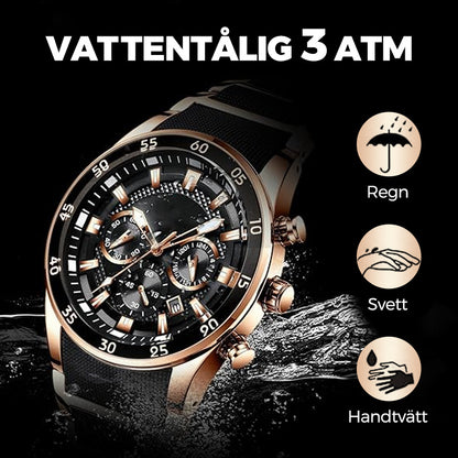 ⌚ Vattentät Multifunktionell Kvartsklocka för Män 🌊