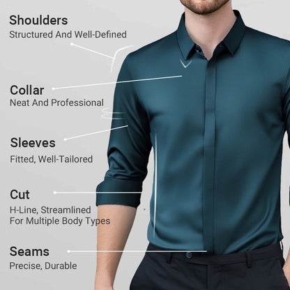 🔥2025 HOT SALE🔥Men's Wrinkle-Free Stretch Dress Shirt✈️Free frakt när du köper 2✈️