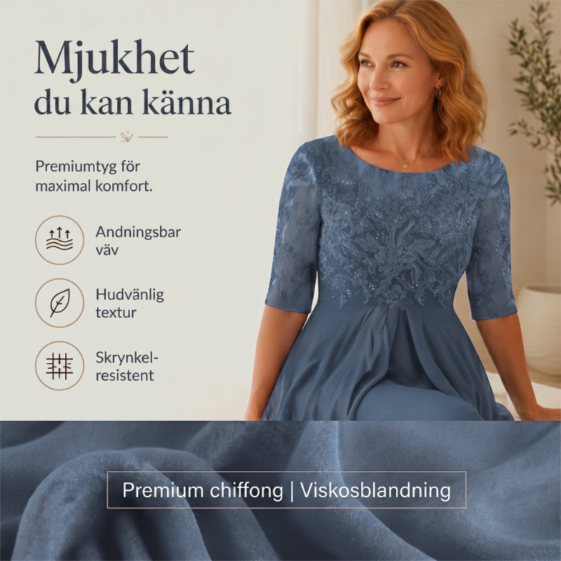 💖NYTT ARRIVAL BEGRÄNSAD TID ERBJUDANDE💖Elegant broderi Cocktail Flowy Klänning