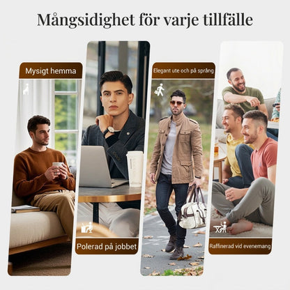 ⏰ Endast nu 49% rabatt!🔥Herrset i Vaffelstickning – Collegetröja & Raka Byxor