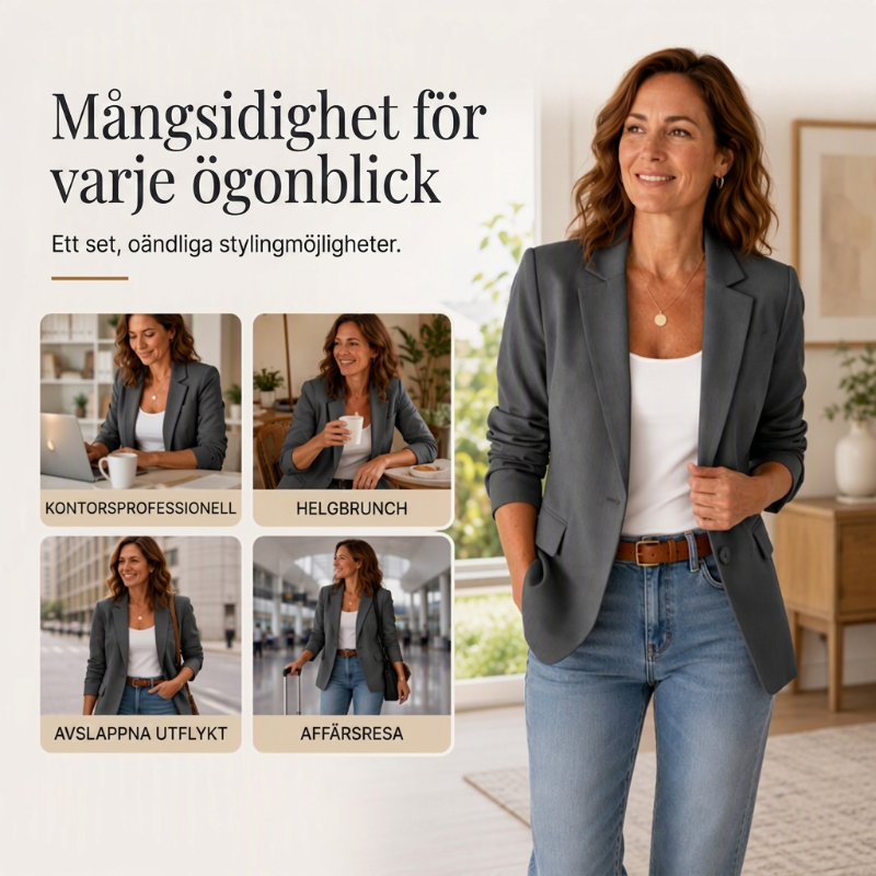 ✨ 50% RABATT! ✨Elegant mjuk enfärgad jacka med knappar och uppknäppning