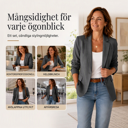 ✨ 50% RABATT! ✨Elegant mjuk enfärgad jacka med knappar och uppknäppning