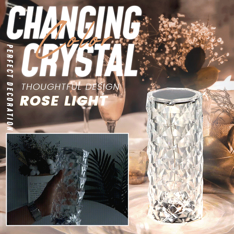 🎁Begränsad tid 50 % rabatt💥🎁Touch Rose Crystal Lamp