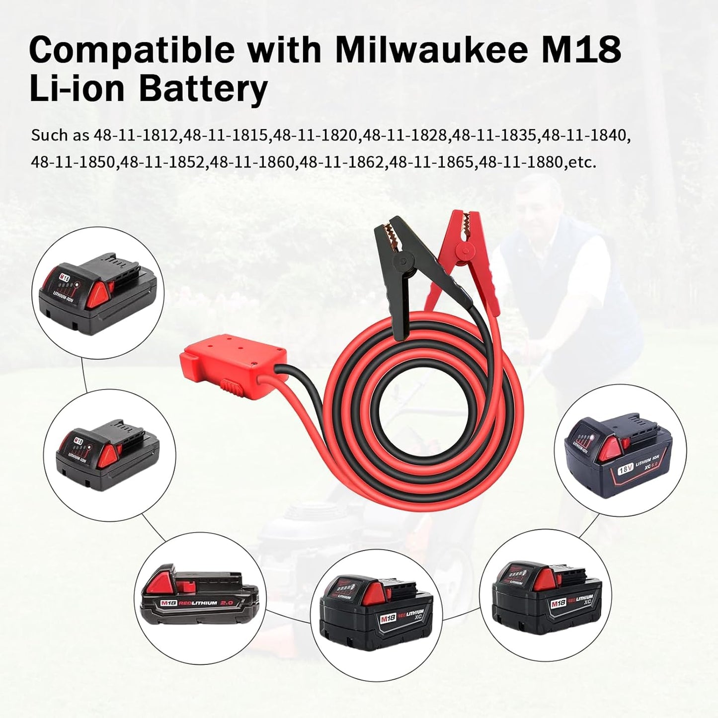 🚗Verktyg HOT-rea 54 % RABATT🔥6FT 12AWG startkablar för bilbatterier med adapter