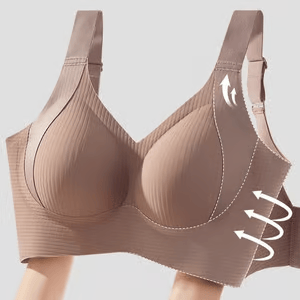 🎁Köp 1 Få 3 Förpackningar💕Ribbad Push Up Justerbar Trådlös BH för kvinnor