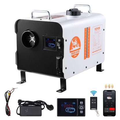 8 kW dieselvärmare, 12 V/24 V allt-i-ett-dieselvärmare, Bluetooth-APP-styrning, fjärrkontroll och display, CO-larm, snabb uppvärmning