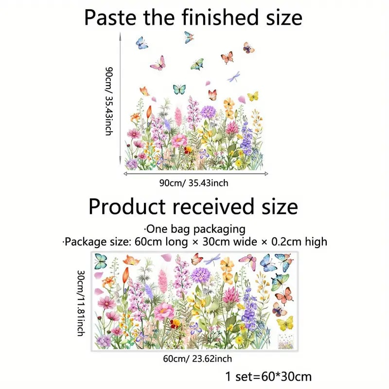 💐Nyår Hot Rea 50% rabatt💞Fönsterdekal med färgglad blombukett🖼️(Klipp till storlek fritt)