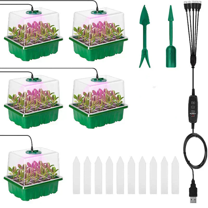 💎60% RABATT! 💎 Groningsbrickor med odlingsljus – Fuktighetskontroll, transparent och fullspektrumljus 🌱💡