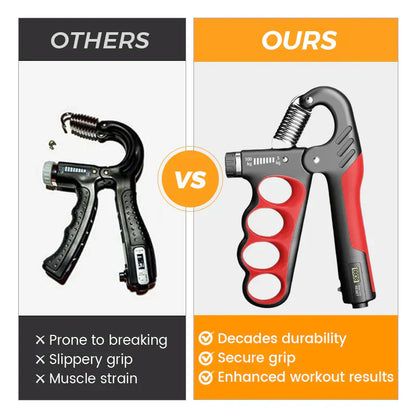 Justerbar handgreepstränare med elektronisk avläsnin